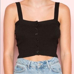Brandy Melville Black Lenny Knit Tank Top